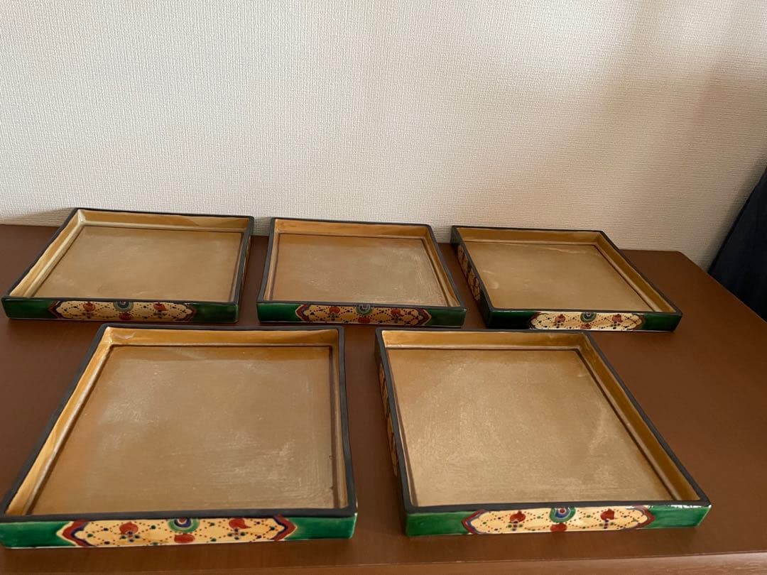 織部角皿 5枚セット