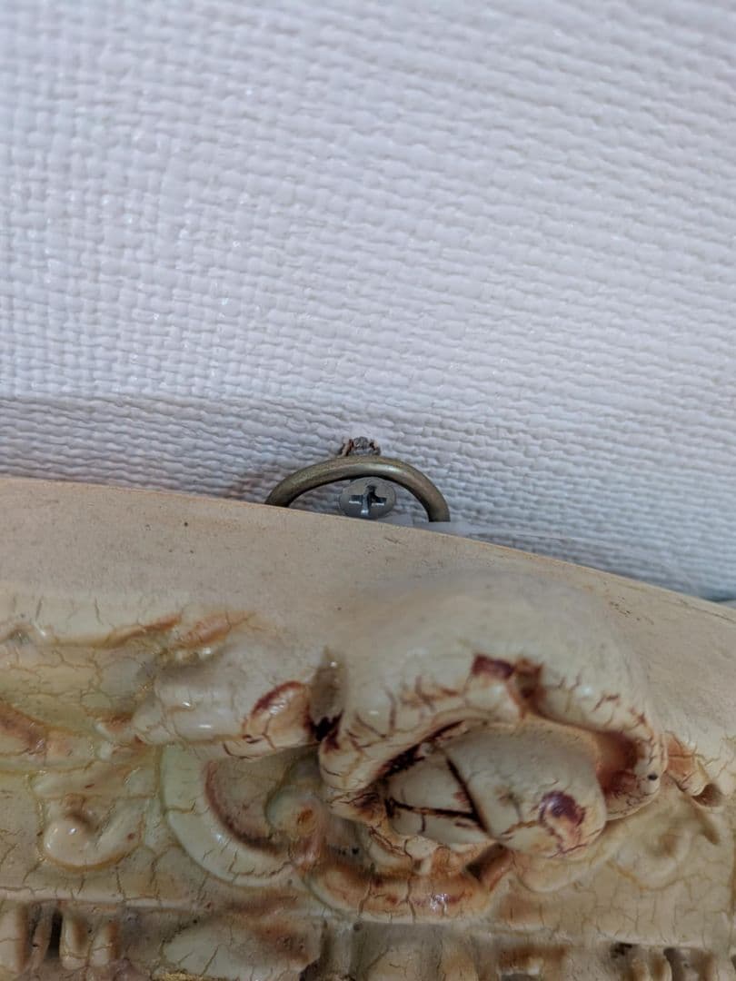 アンティーク イタリア製 フラワー ミラー ホワイト 75×95㎝