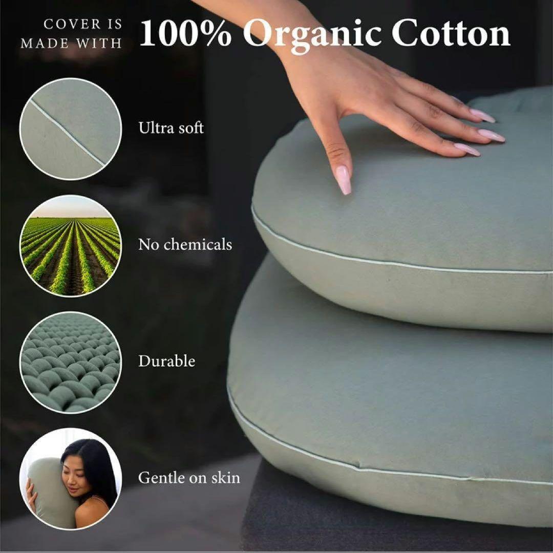 未使用✨ オーガニック妊娠枕 C字型マタニティボディ枕 グリーン 抱き枕 大きい