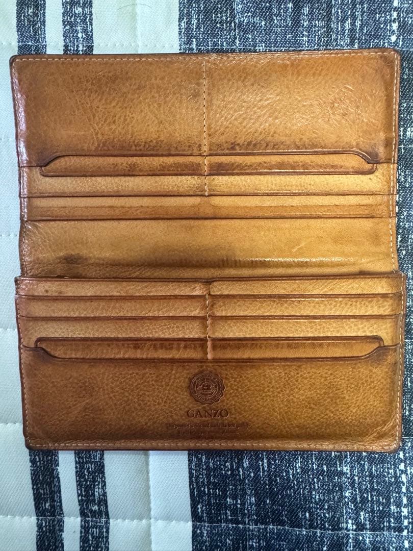 ガンゾ　THIN BRIDLE (シンブライドル) ファスナー小銭入れ付き長財布