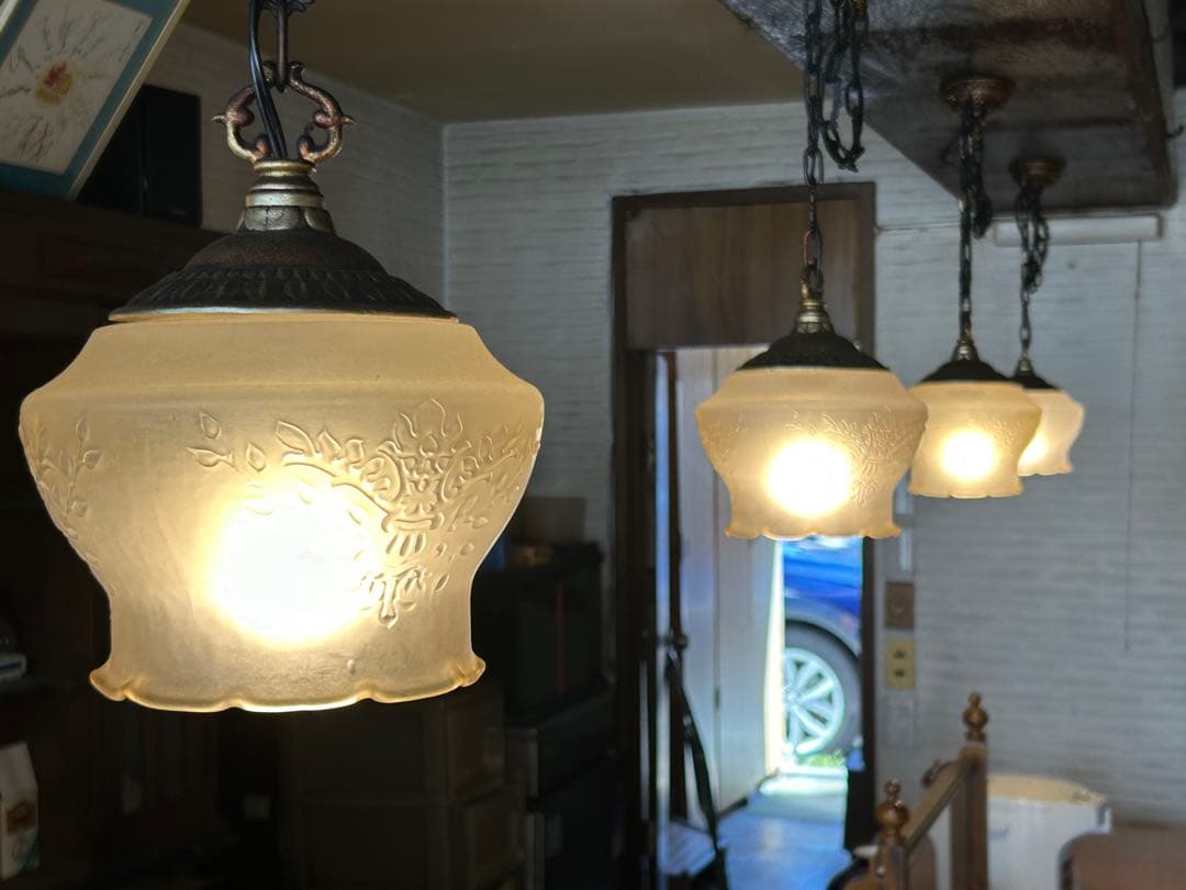 アンティーク ペンダントライト 4台+少し傷あり1台