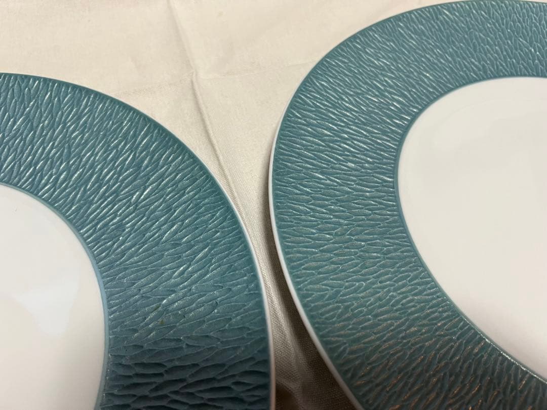 美品RAYNAUDレイノーミネラルスカイブルー プレート32cm2枚セットF43