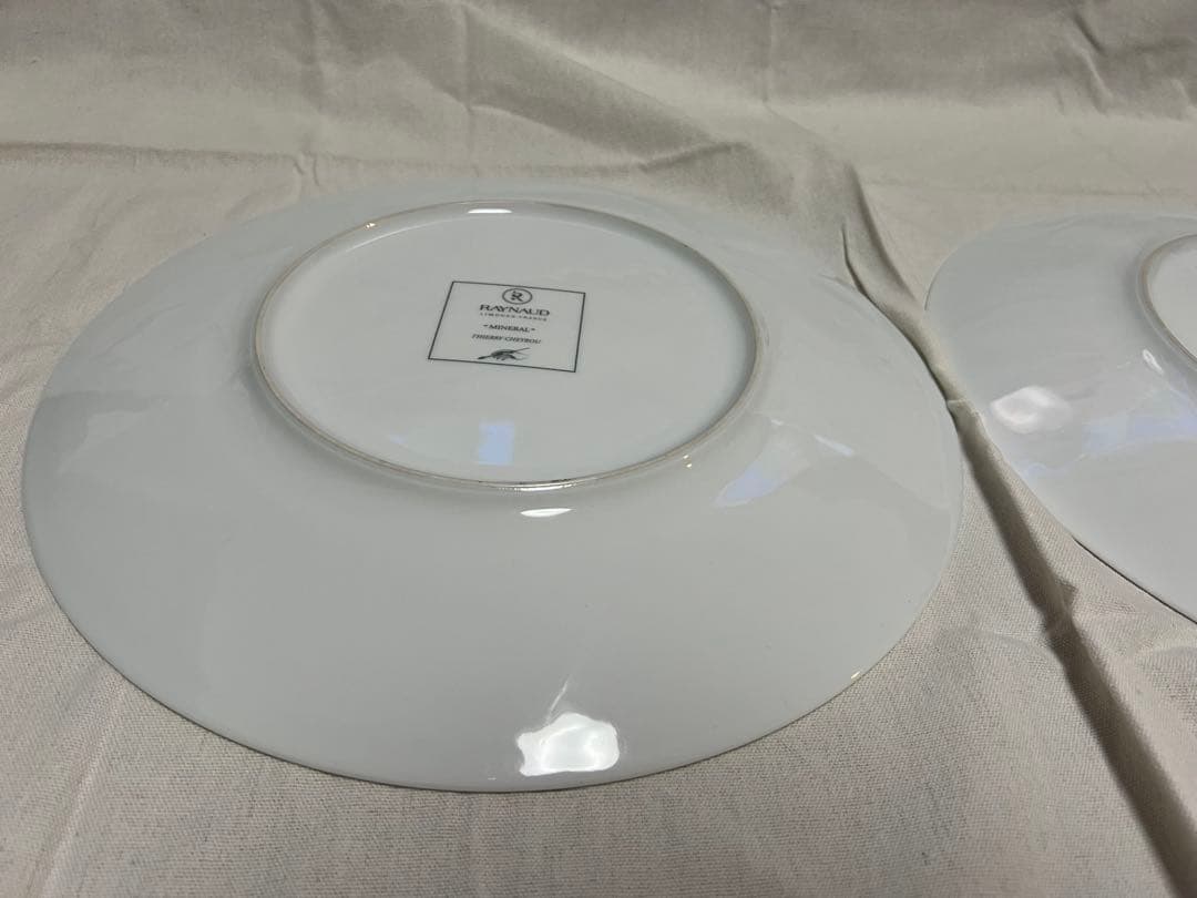 美品RAYNAUDレイノーミネラルスカイブルー プレート32cm2枚セットF43