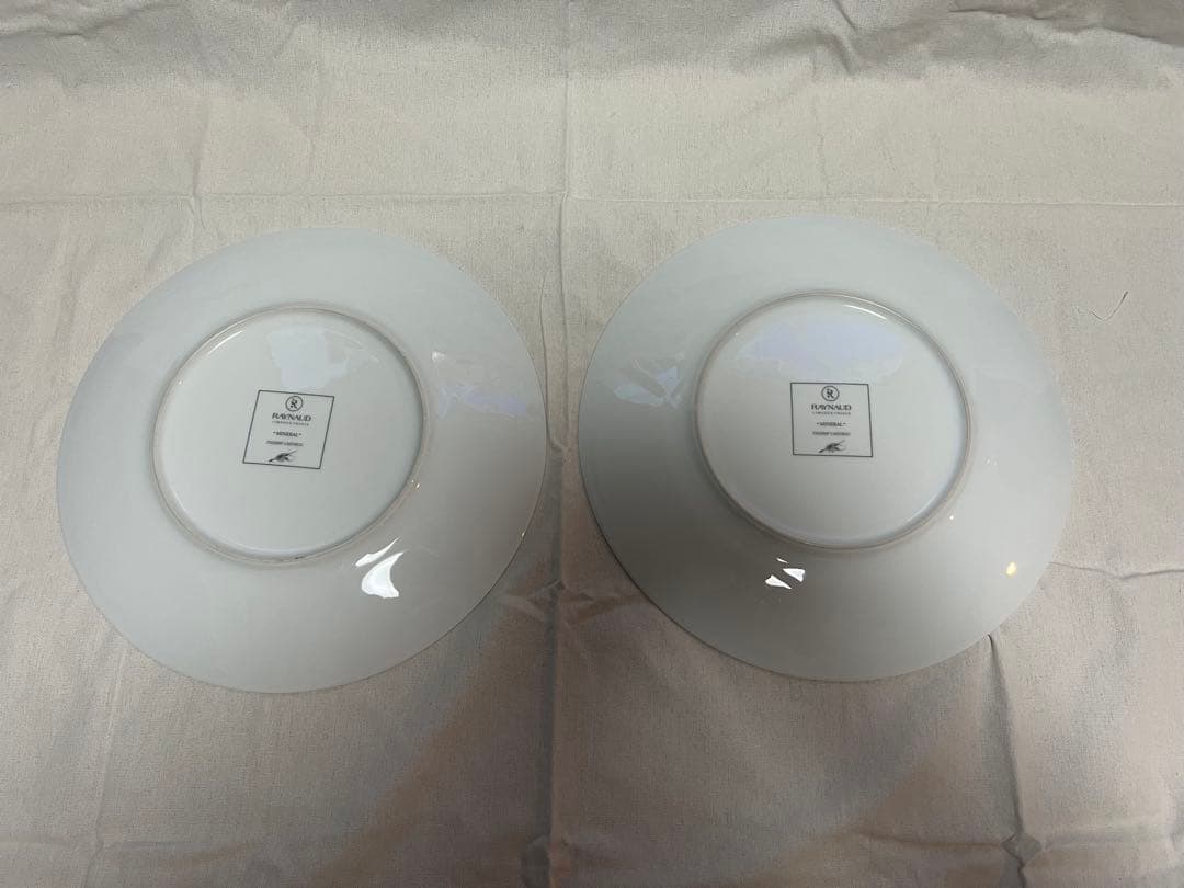 美品RAYNAUDレイノーミネラルスカイブルー プレート32cm2枚セットF43