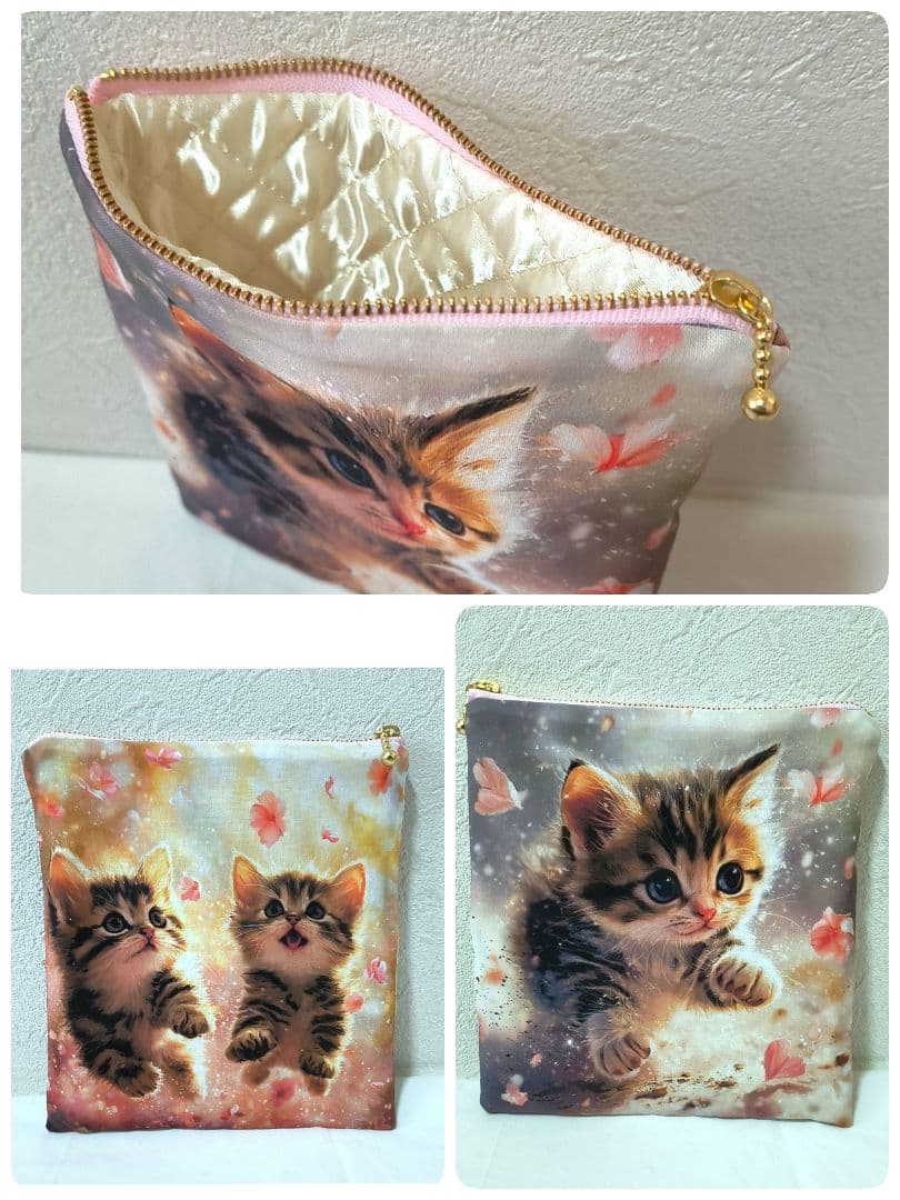 Yourelia様】ハンドメイドオーダー★犬猫★ポーチ&巾着&ハンカチ10点