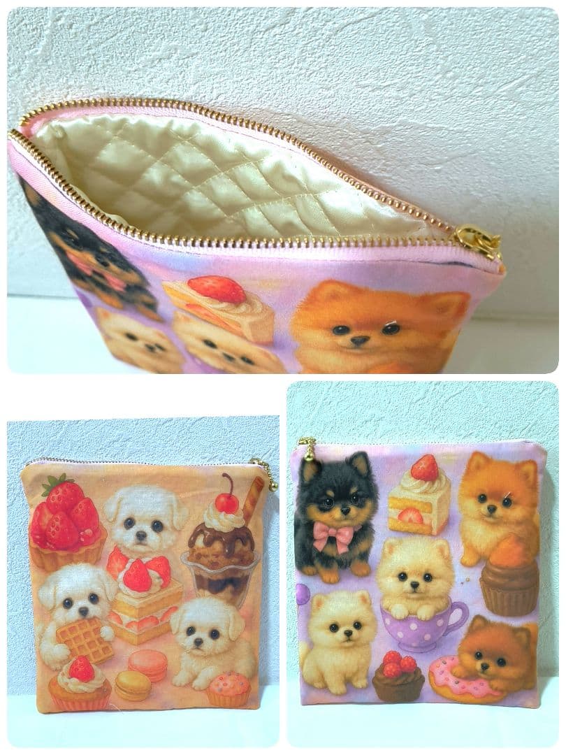 Yourelia様】ハンドメイドオーダー★犬猫★ポーチ&巾着&ハンカチ10点