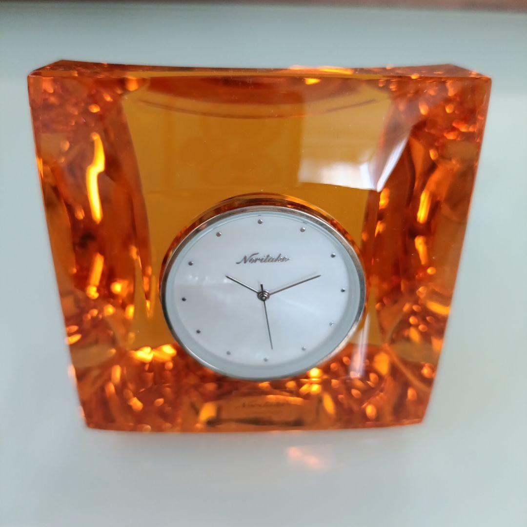 新品2点セット】ノリタケ☆美しいガラス製置時計＆写真立て☆フォト