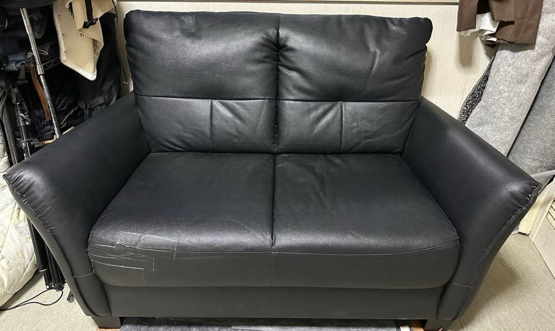 牛革2人掛けソファ