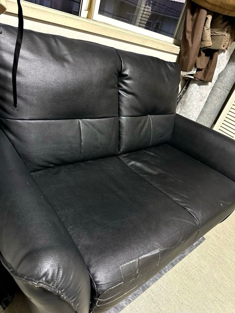 牛革2人掛けソファ