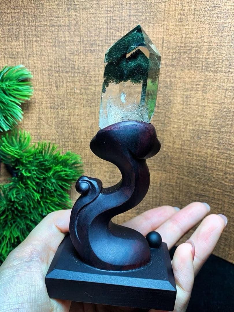 ⭐︎【極上品】天然 グリーン ガーデン クォーツ 置物 64.3g