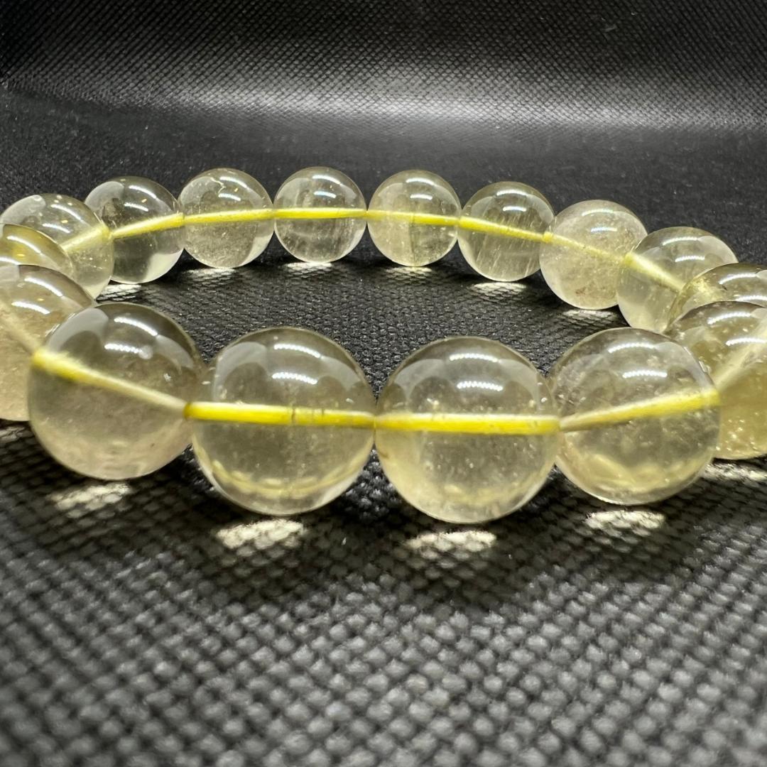 【超希少石】天然リビアングラスシンプルブレスレット※鑑定書付き