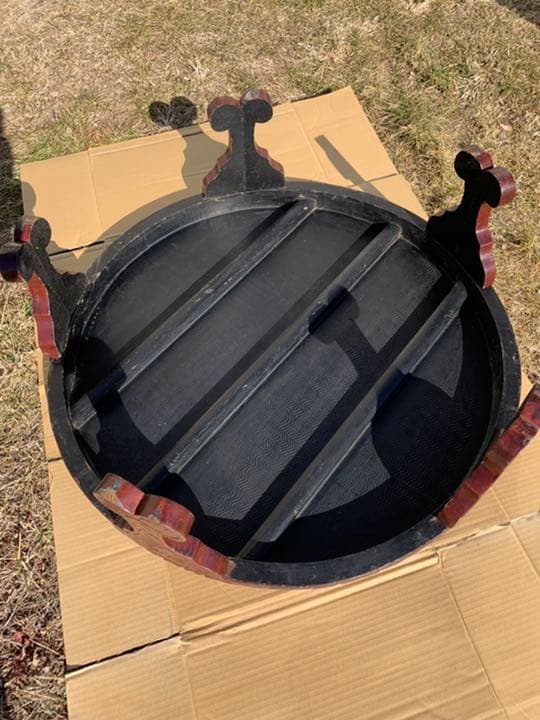 丸テーブル ちゃぶ台 中国座卓 円卓 彫り アンティーク 昭和レトロ