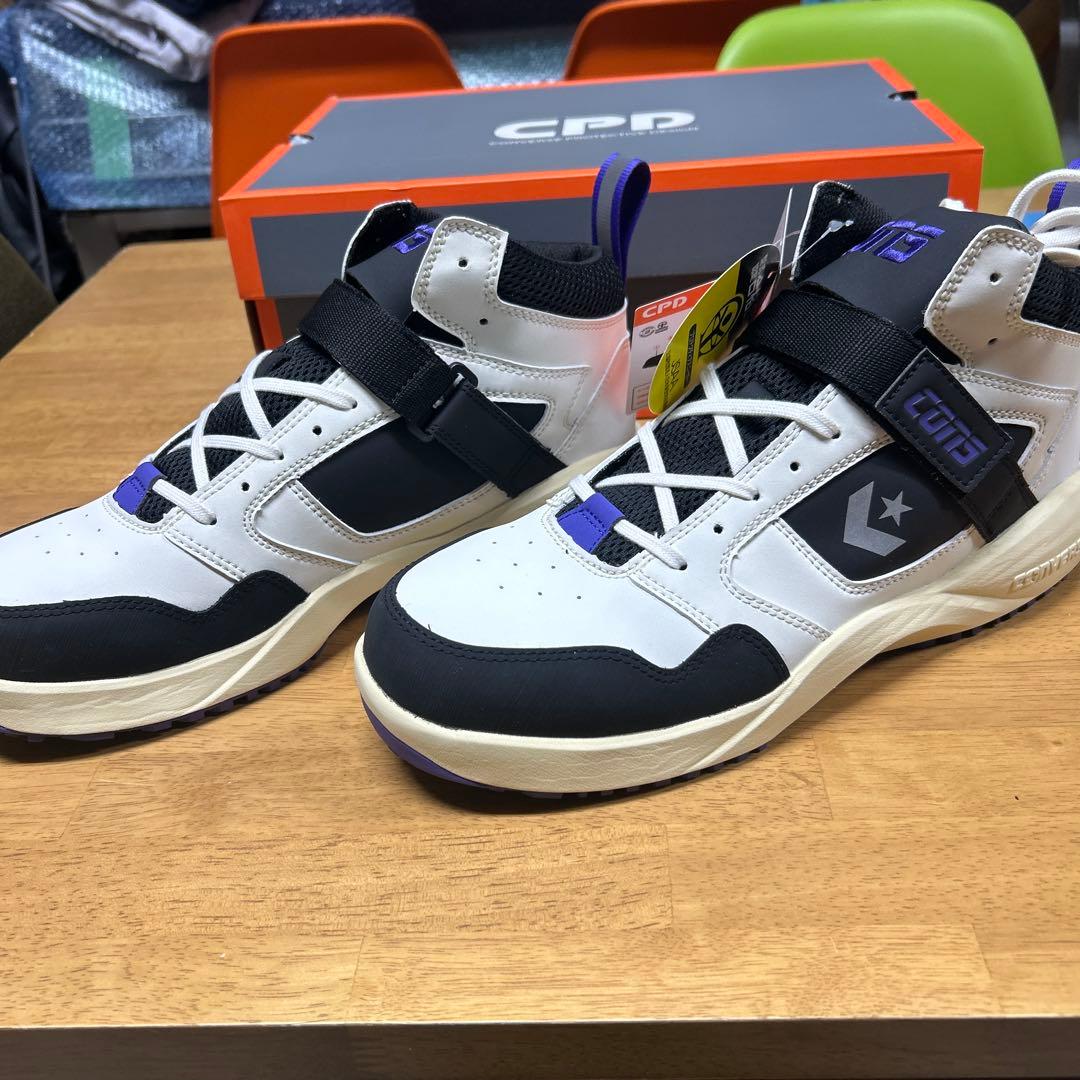 CONVERSE CPDモデル 安全靴 27.5 ホワイト/ブラック/パープル