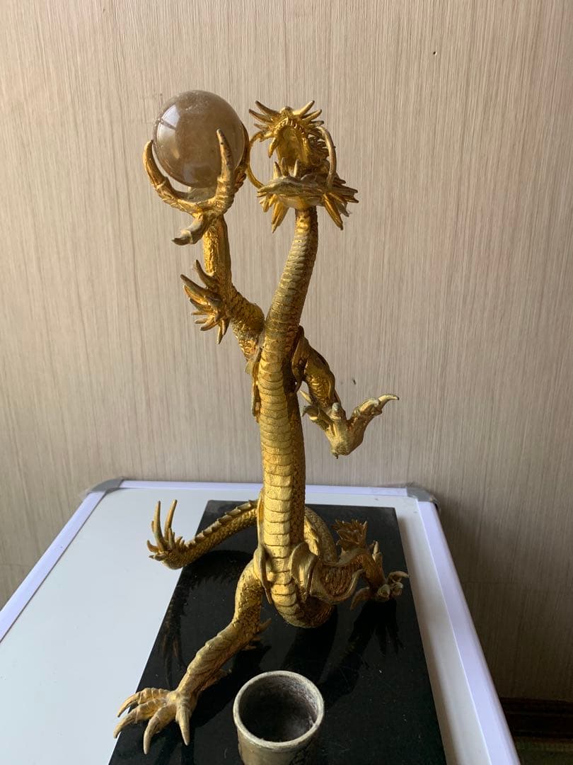 龍 置物 風水　金色　 ルチル球 水杯　 開運 金運 厄祓い 　インテリア