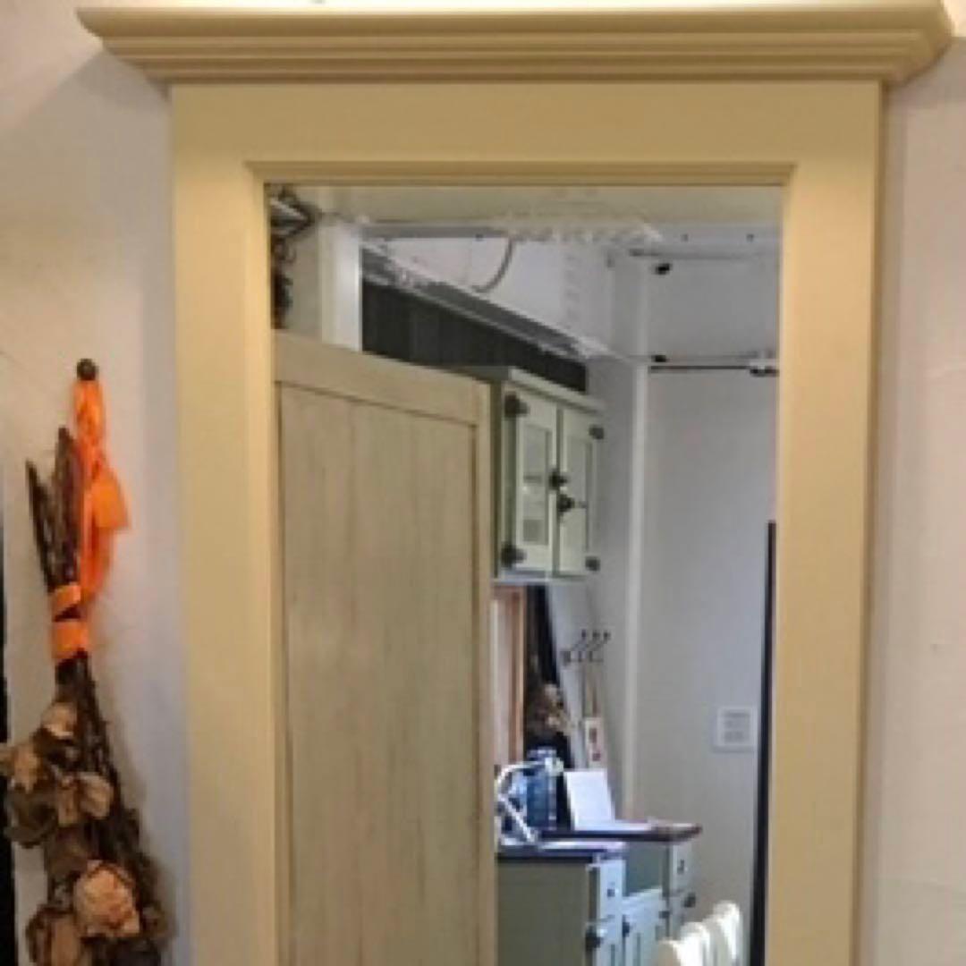 ヨーロピアン パイン無垢材 ウォールミラー 壁掛け鏡 ルーマニア製