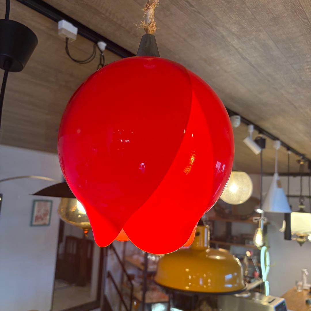 チューリップライト　ナショナル　赤　レトロ　ミッドセンチュリー