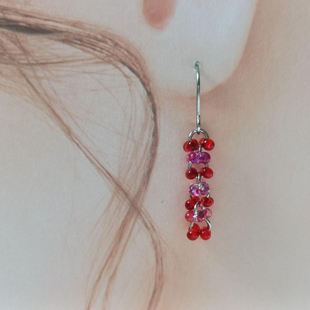 No.463 チェコビーズ ファルファーレのピアス - メルカリ