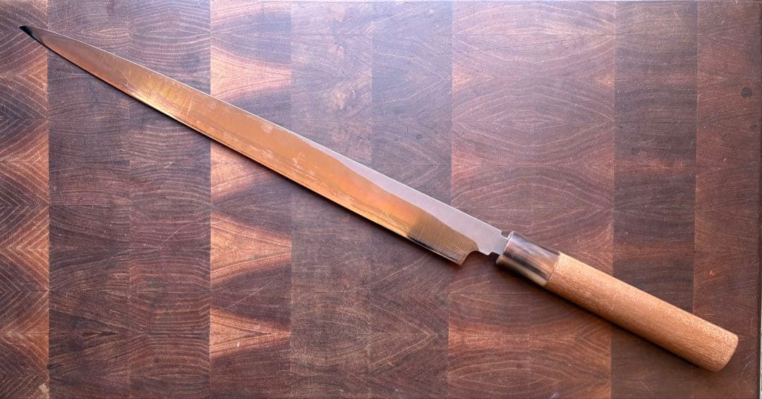 正本　築地　霞　柳刃　330mm 尺一　包丁　白鋼　和包丁　研ぎ済　刺身