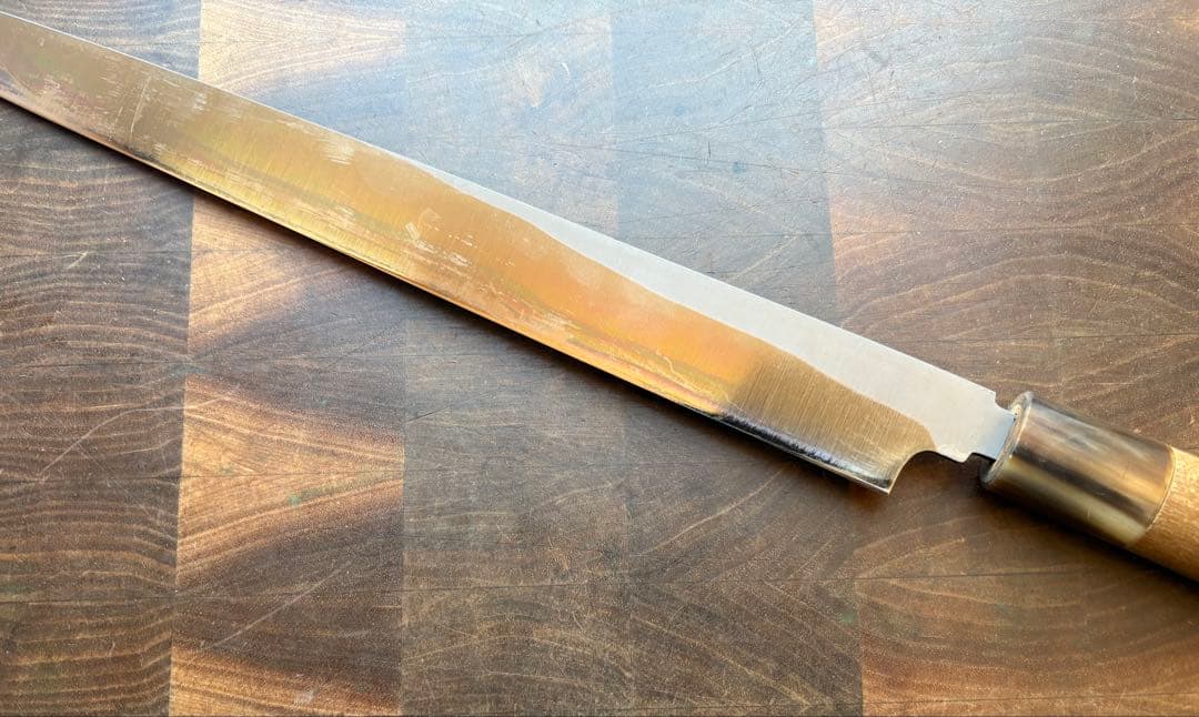 正本　築地　霞　柳刃　330mm 尺一　包丁　白鋼　和包丁　研ぎ済　刺身