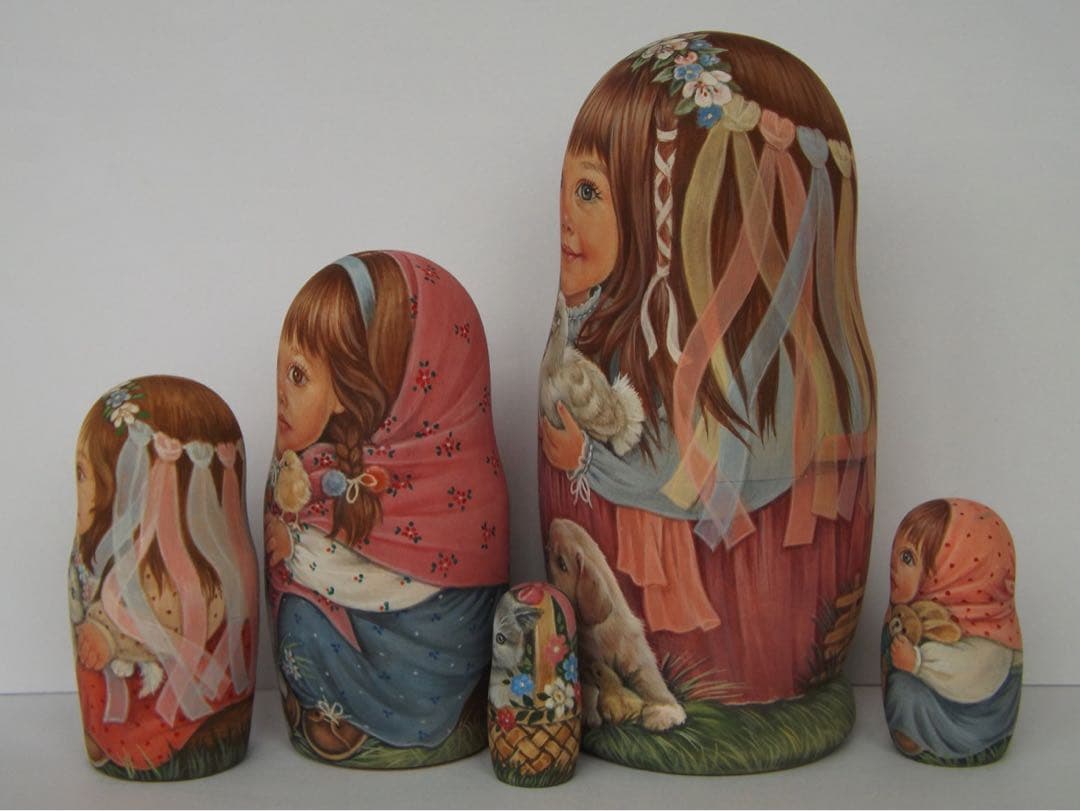 雑貨☆イースター『Easterヒヨコ』マトリョーシカ(5P)エレナ作