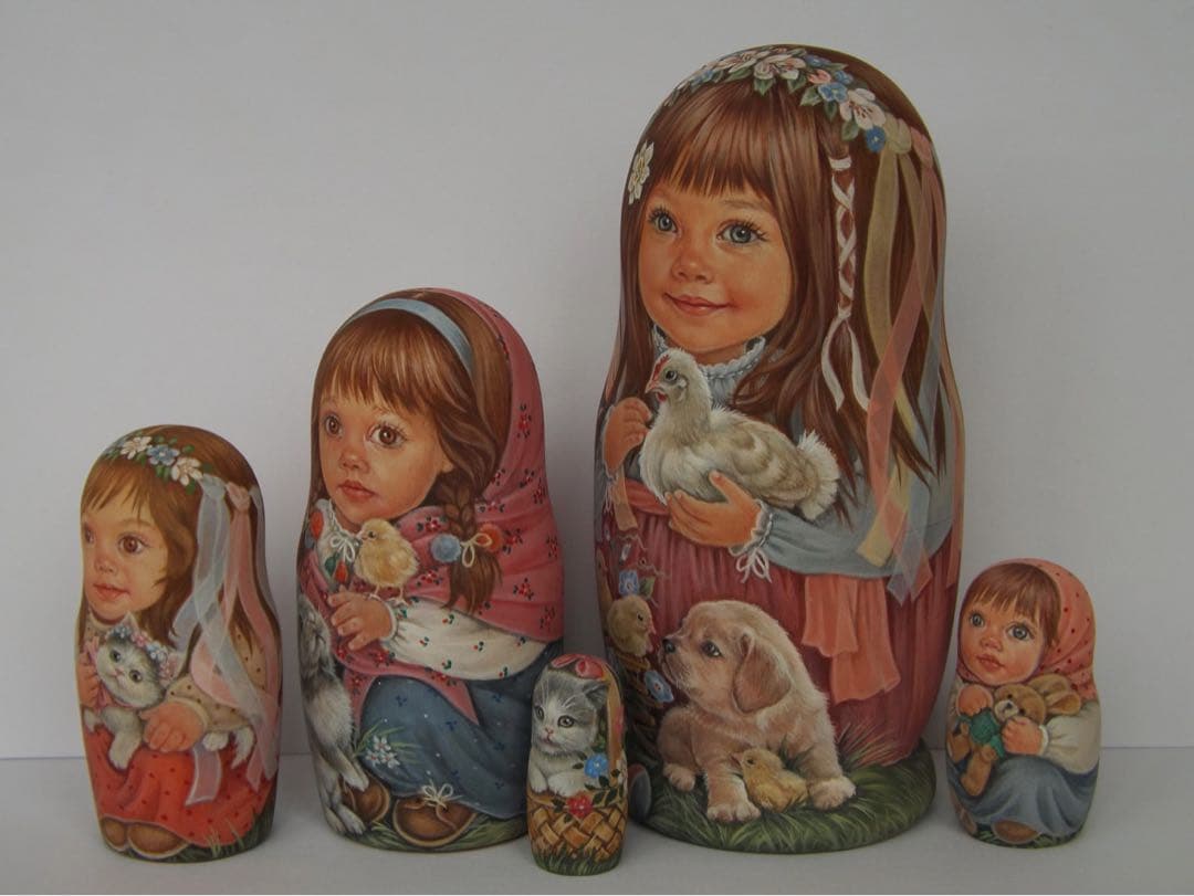 雑貨☆イースター『Easterヒヨコ』マトリョーシカ(5P)エレナ作