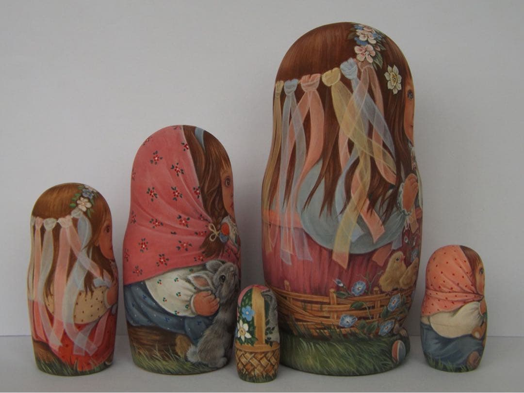 雑貨☆イースター『Easterヒヨコ』マトリョーシカ(5P)エレナ作