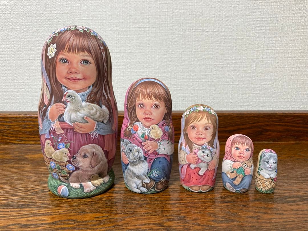 雑貨☆イースター『Easterヒヨコ』マトリョーシカ(5P)エレナ作