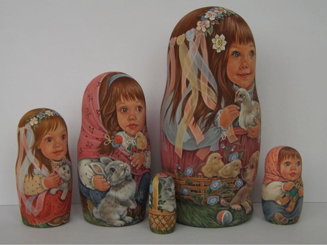 雑貨☆イースター『Easterヒヨコ』マトリョーシカ(5P)エレナ作