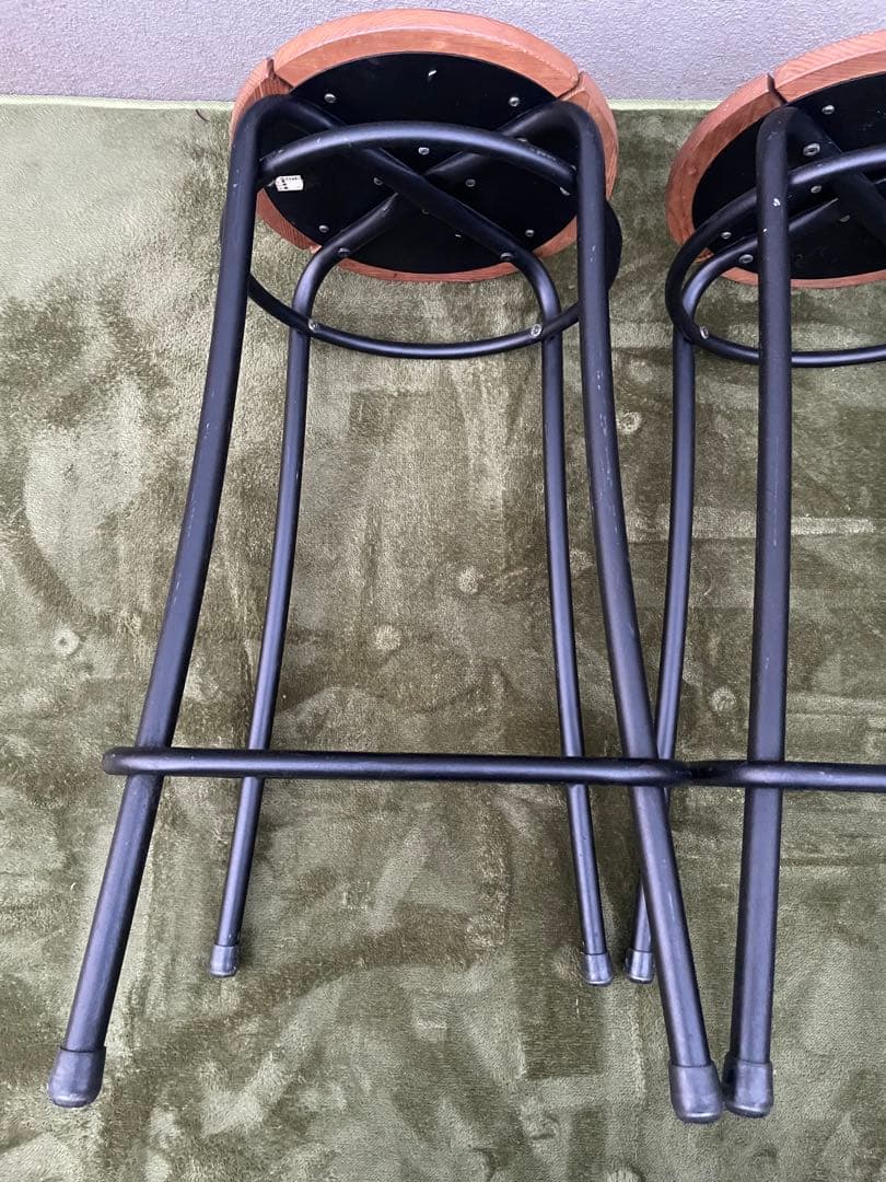 廃盤　2脚セット　希少モデル　IKEA AGNE スツール　椅子　パイン無垢材