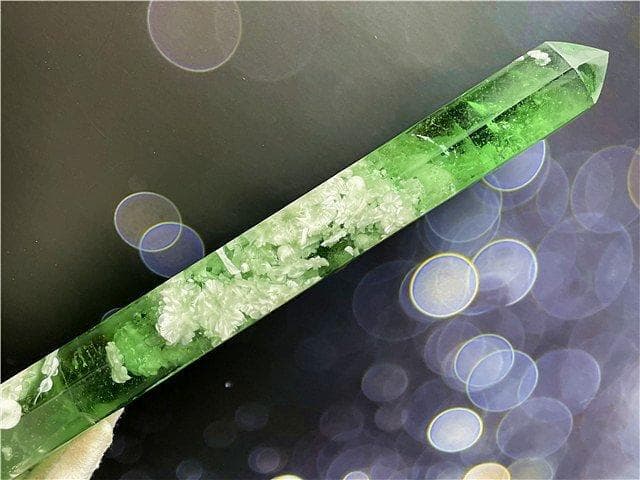 約400mm 1620g超綺麗雪花オブシディアン六角柱B86Z2/182Z09A