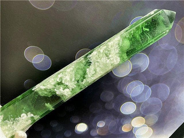 約400mm 1620g超綺麗雪花オブシディアン六角柱B86Z2/182Z09A