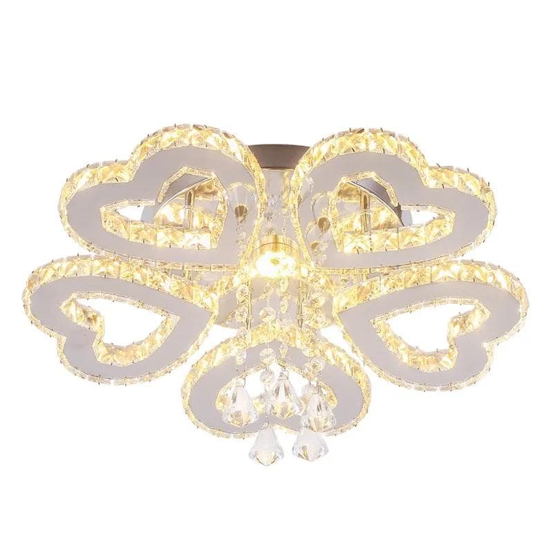 シャンデリア 5ハート型 クリスタル LED シーラングライト スワロフスキー