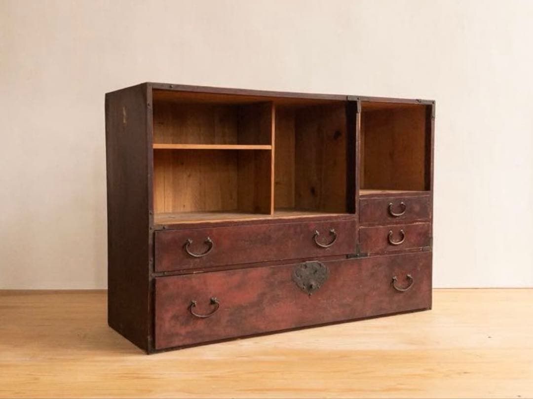 収納棚　飾り棚　ディスプレイ棚　木製　古道具　古家具　ビンテージ　アンティーク