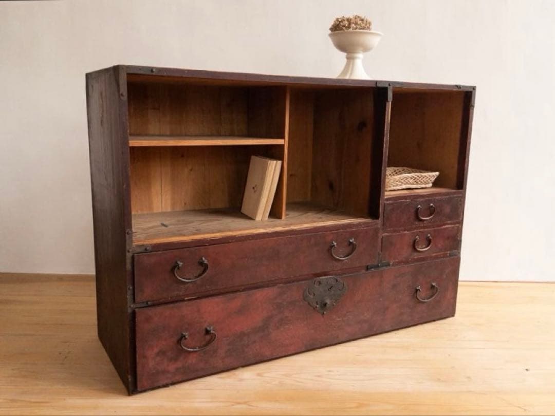 収納棚　飾り棚　ディスプレイ棚　木製　古道具　古家具　ビンテージ　アンティーク