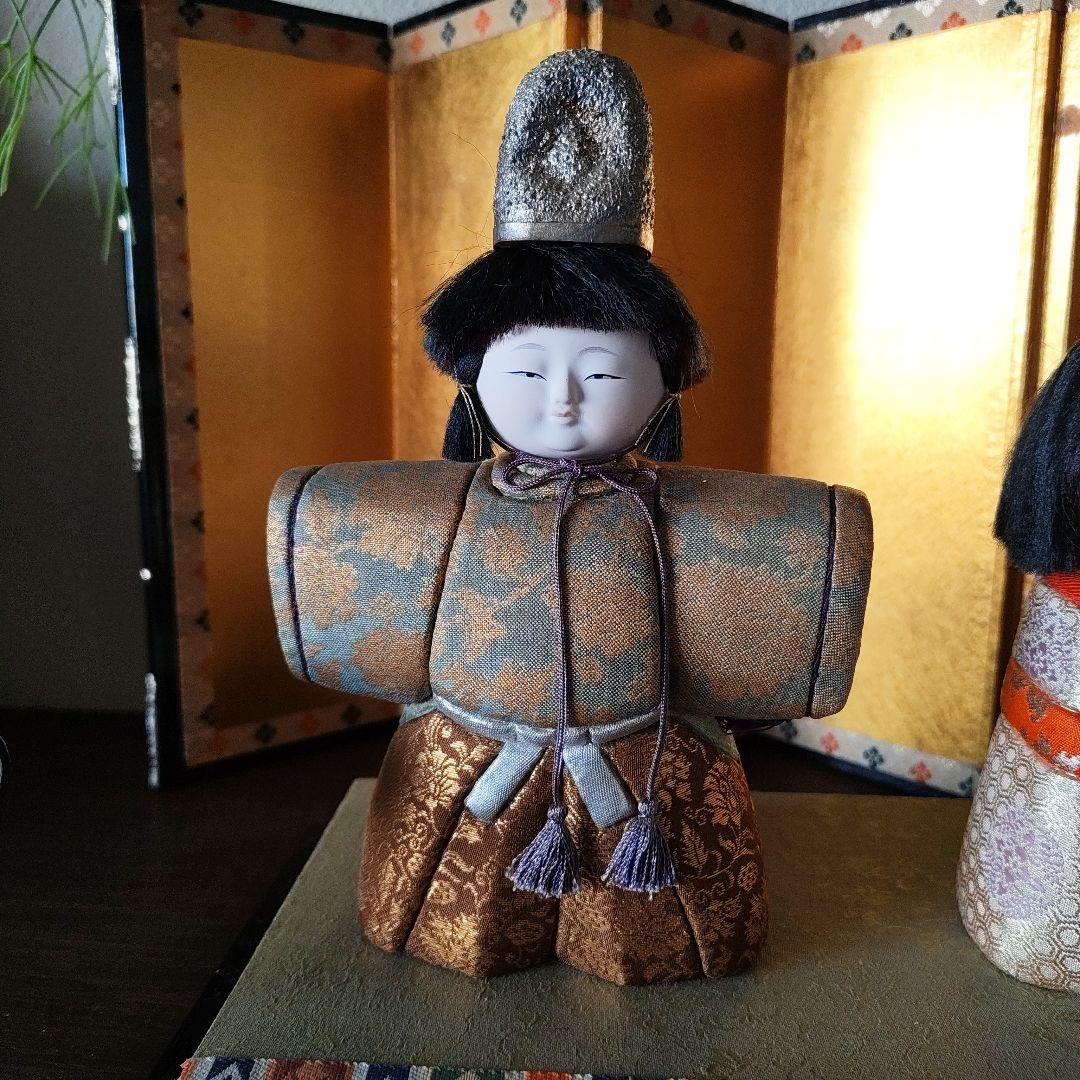 雛人形 木目込み人形 ＊金屏風 雪洞 台座セット＊ お雛様 清峯作