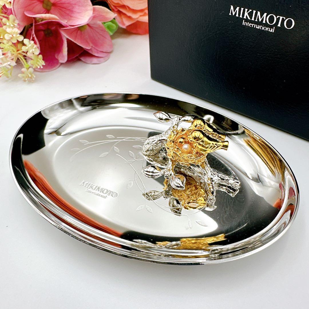 美品♡ミキモト♡MIKIMOTO ジュエリートレイ トレー 鳥 パール 巣