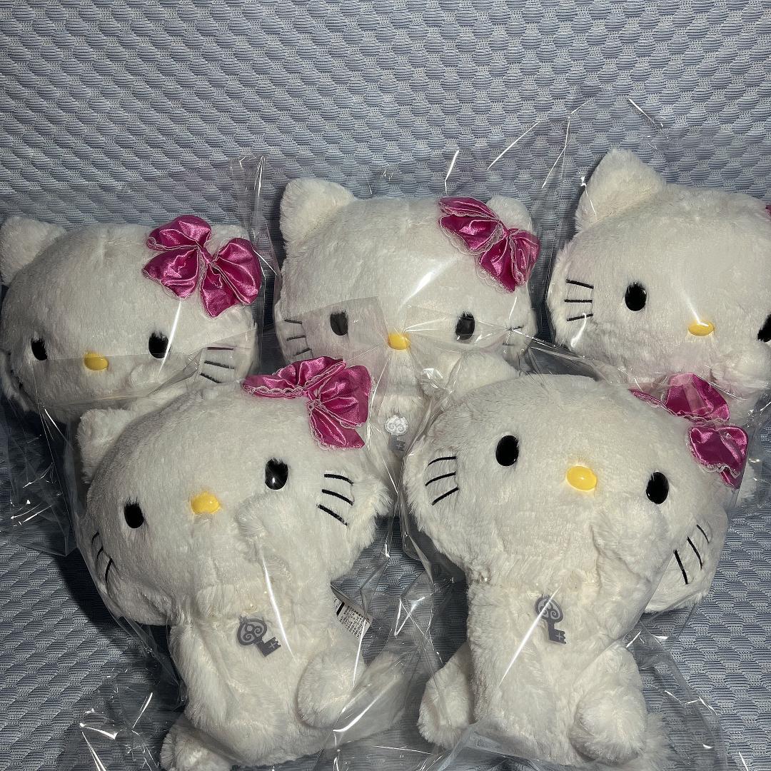 【ハローキティ】チャーミーキティ 毛づくろい BIGぬいぐるみ 5体セット