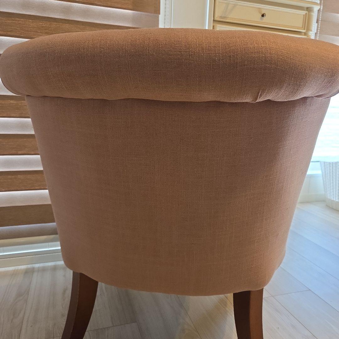 クラシック ピンク ファブリック 1人掛けソファ