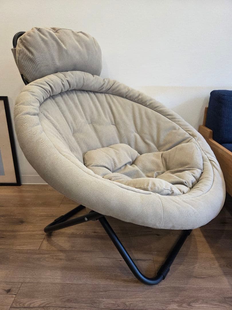 ひなたライフ　2way フォールディングチェア　カーキグレー