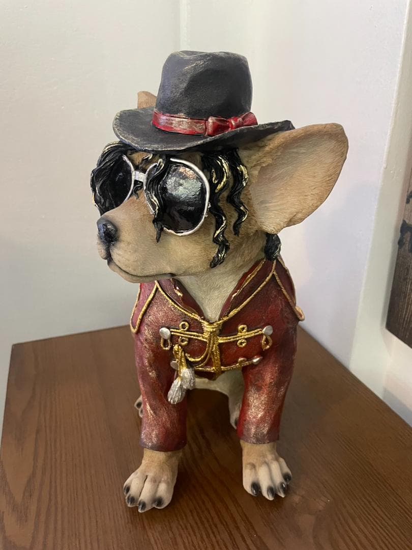 マイケルジャクソン犬　置物　オブジェ　犬　ワンちゃん　飾り　イヌ　いぬ　ドッグ