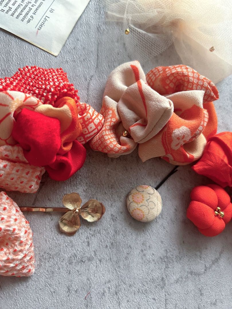 七五三　七五三髪飾り　ヘッドドレス　着物髪飾り　リメイク髪飾り　074