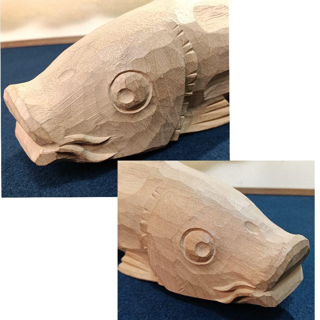 AO59 横山一夢作 井波彫刻 鯉 木彫彫刻 共箱 共布 略歴 栞 木芸