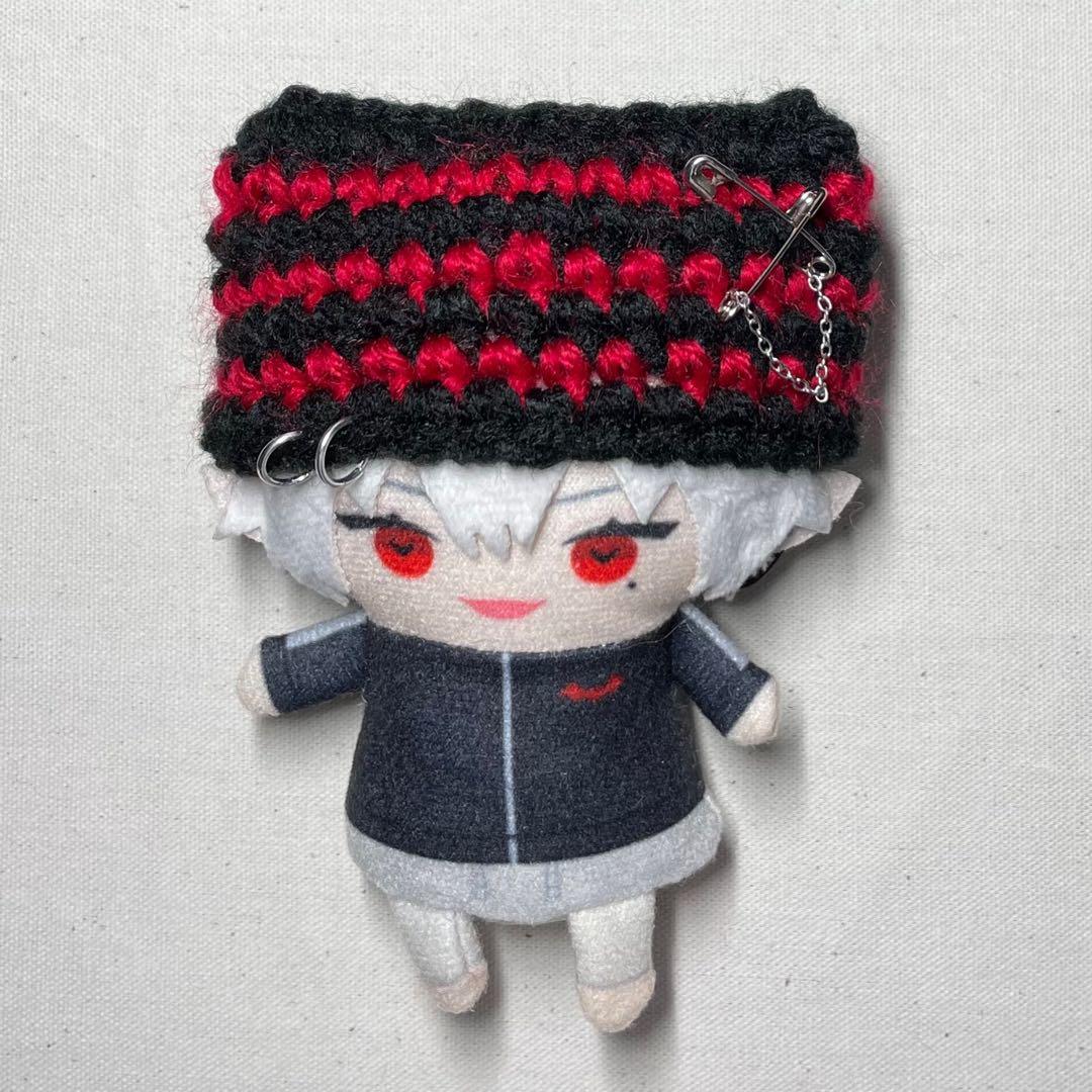 NCB赤】にじぱぺっと ぬい服/ぬい帽子 猫耳ニット帽 ボーダー - メルカリ