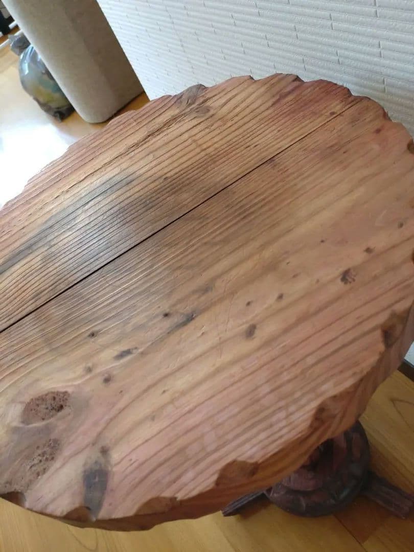 アンティーク 木製 サイドテーブル 花台 ■ビンテージ インテリア レトロ