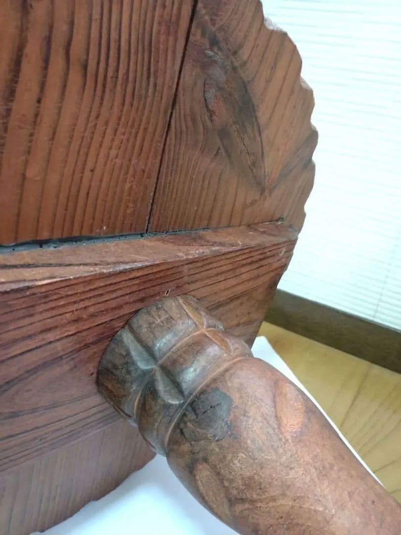 アンティーク 木製 サイドテーブル 花台 ■ビンテージ インテリア レトロ