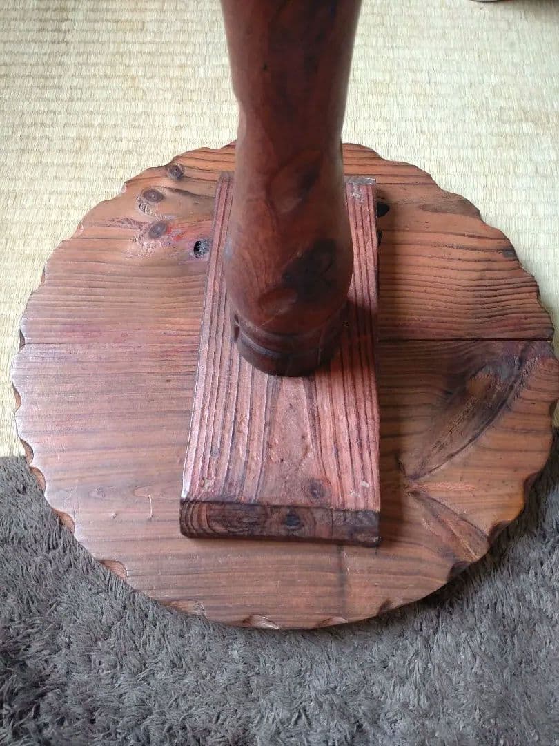 アンティーク 木製 サイドテーブル 花台 ■ビンテージ インテリア レトロ