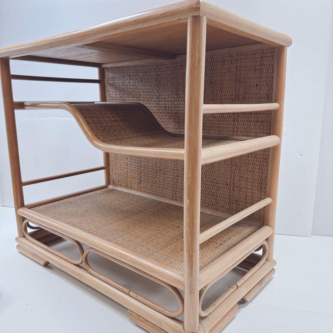 k1809 激レア ラタン 籐家具 籐 棚 和風 入手困難 希少品