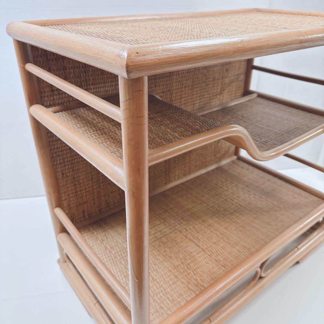 k1809 激レア ラタン 籐家具 籐 棚 和風 入手困難 希少品