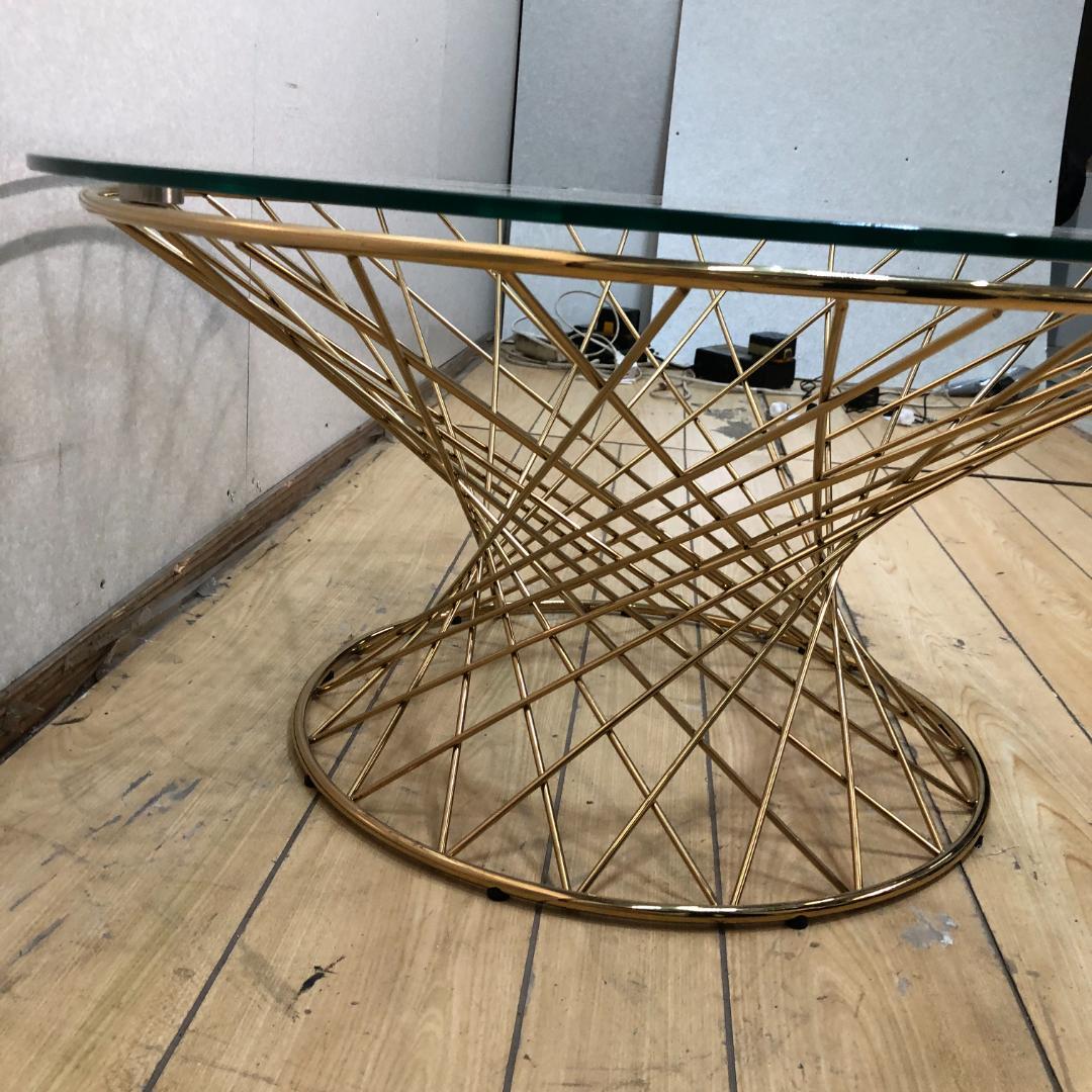 送料無料 美品 フランフラン マーリア コーヒーテーブル ゴールド 88285