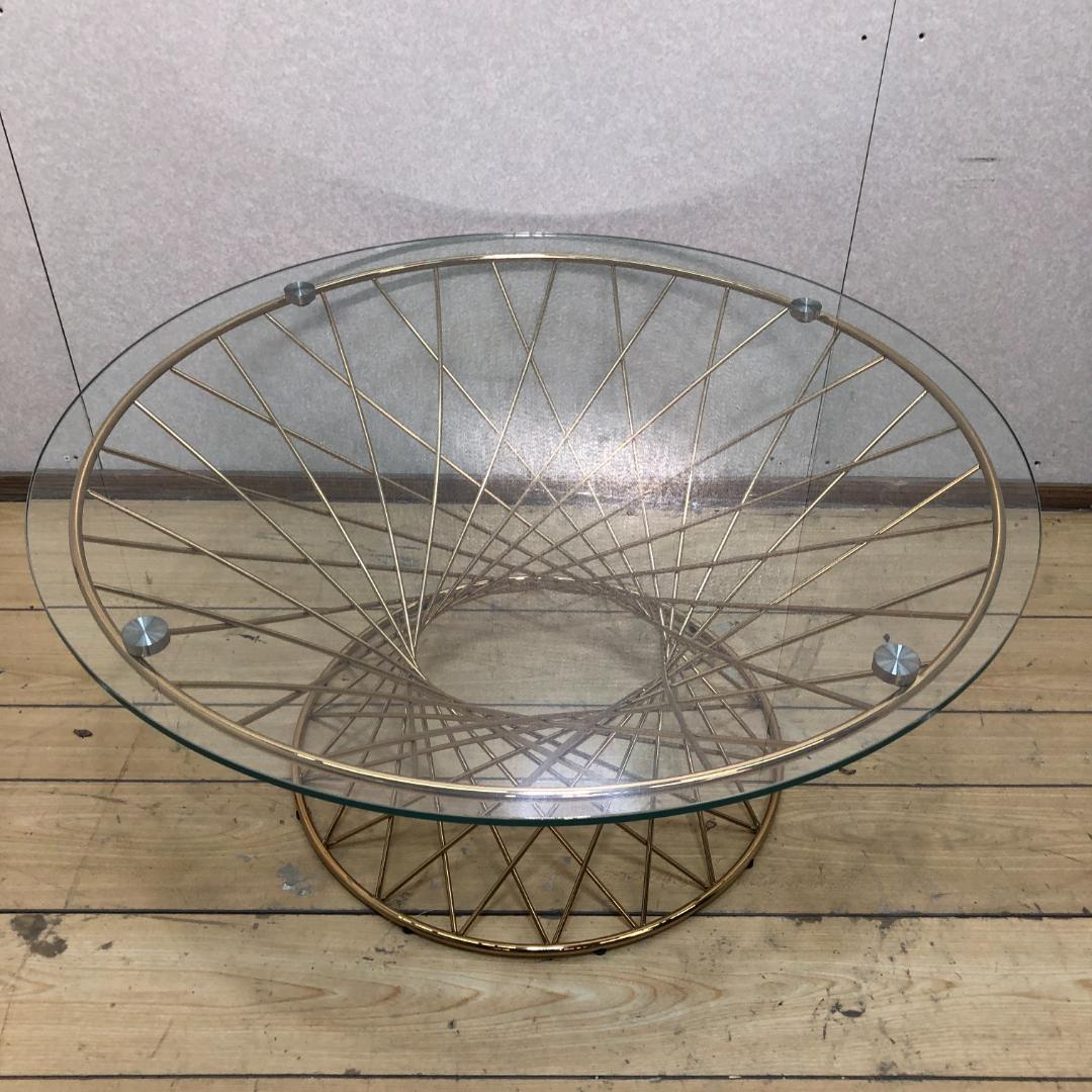 送料無料 美品 フランフラン マーリア コーヒーテーブル ゴールド 88285